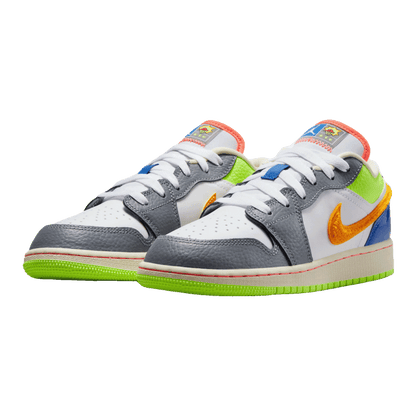 Nike Air Jordan 1 Low White Coconut Milk Ghost Green Laser Orange (GS) Side