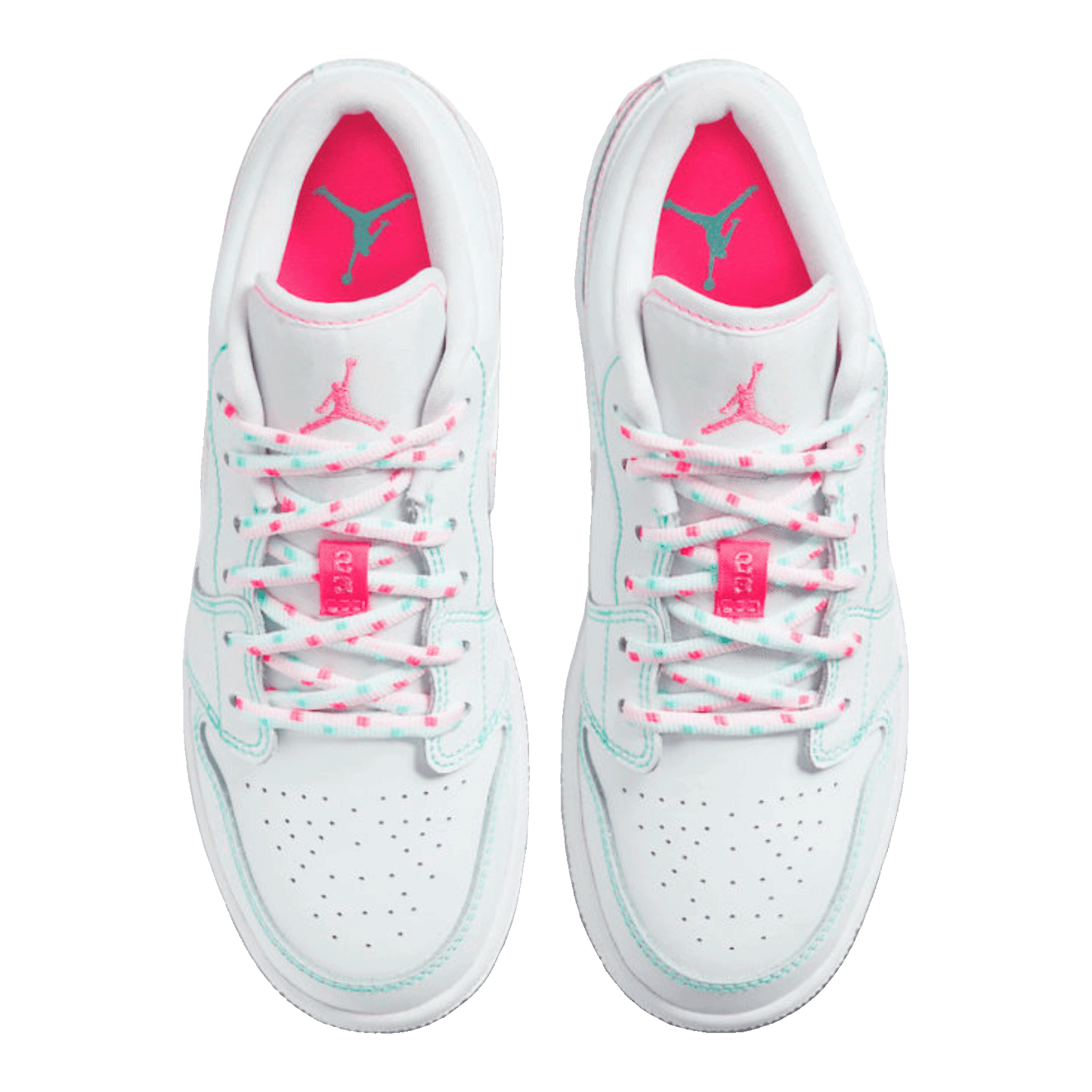 Nike Air Jordan 1 Low White Green Pink (GS) Oben