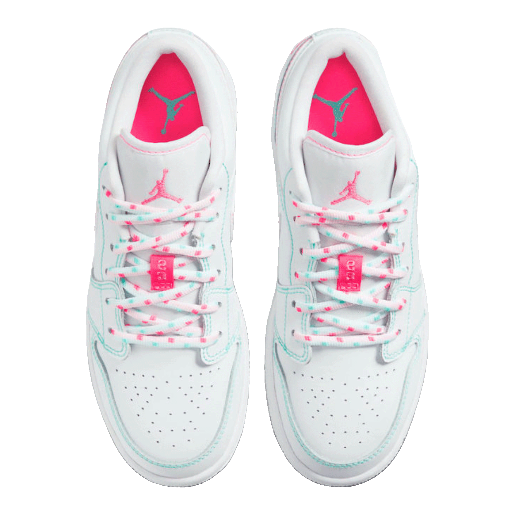Nike Air Jordan 1 Low White Green Pink (GS) Oben