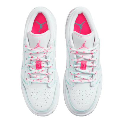 Nike Air Jordan 1 Low White Green Pink (GS) Oben