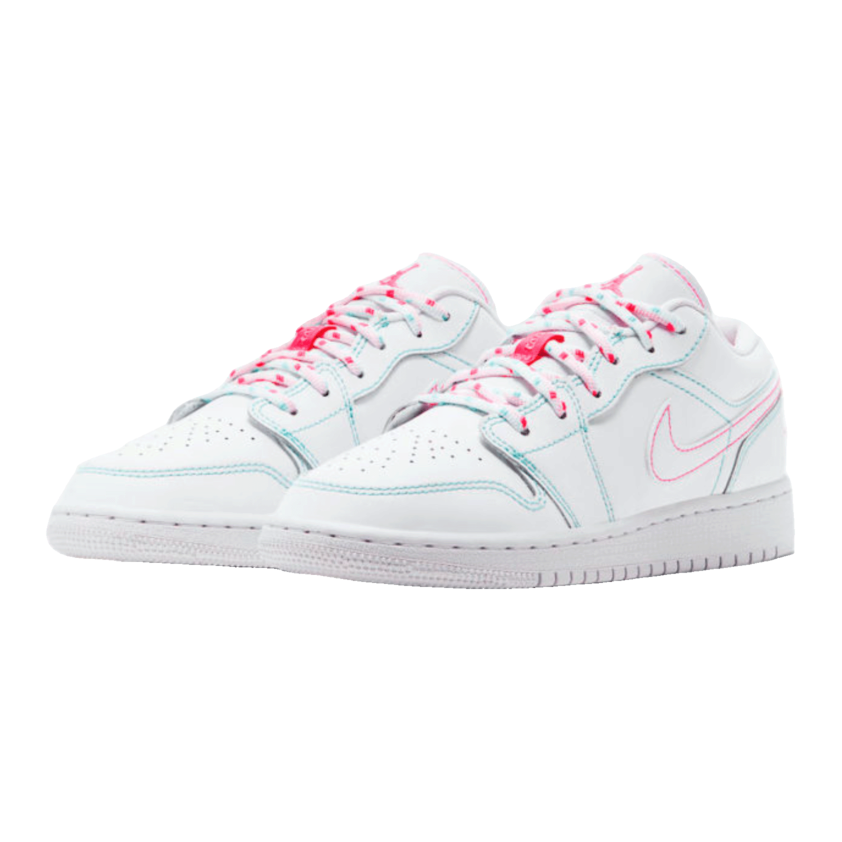 Nike Air Jordan 1 Low White Green Pink (GS) Side