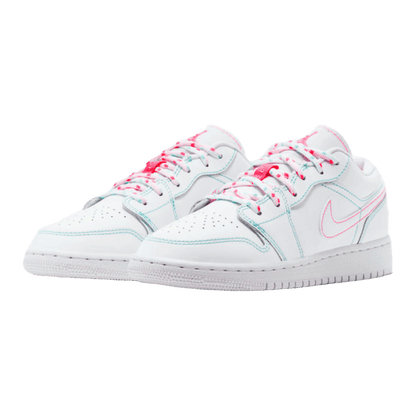 Nike Air Jordan 1 Low White Green Pink (GS) Side