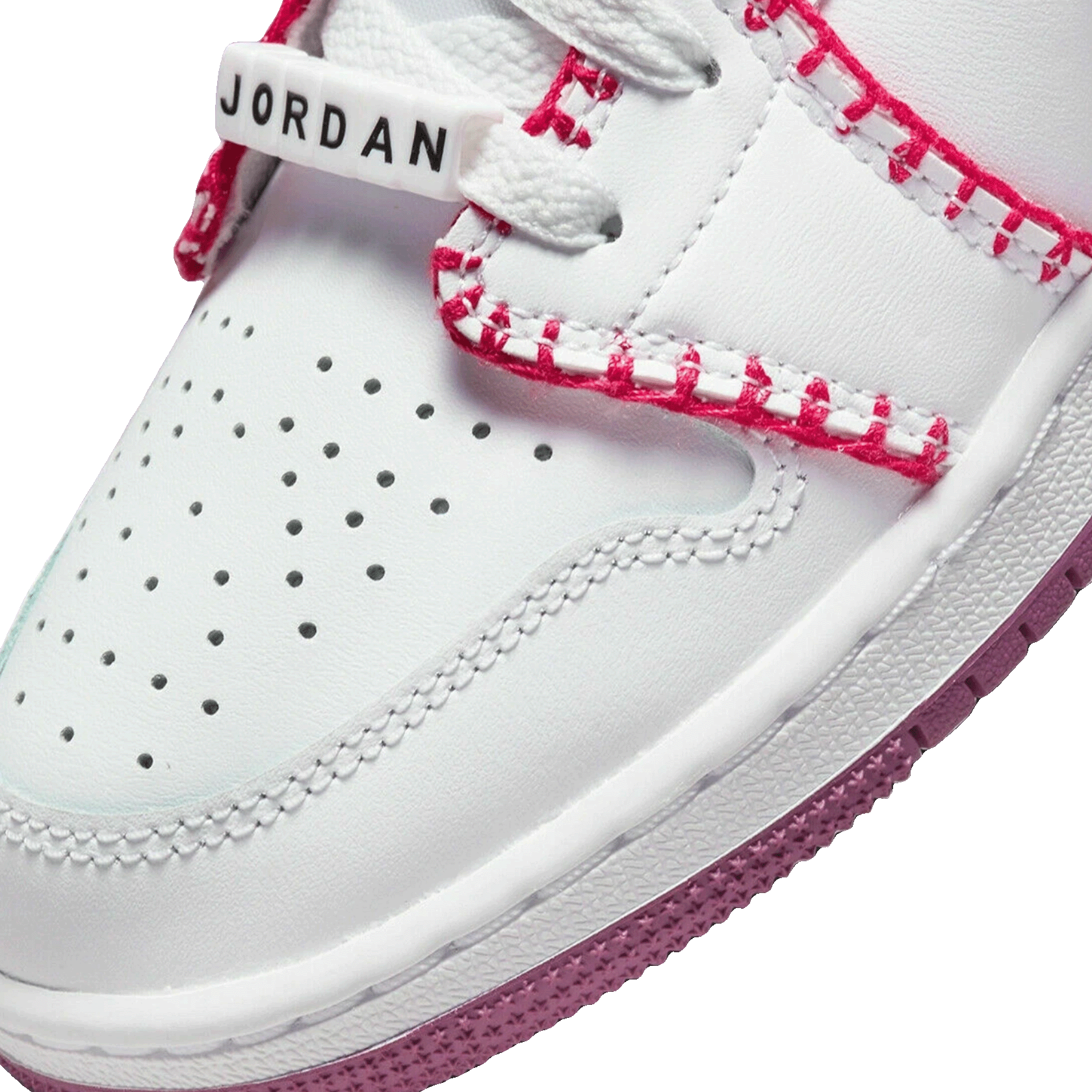 Nike Air Jordan 1 Low White Light Bordeaux (GS) Detail