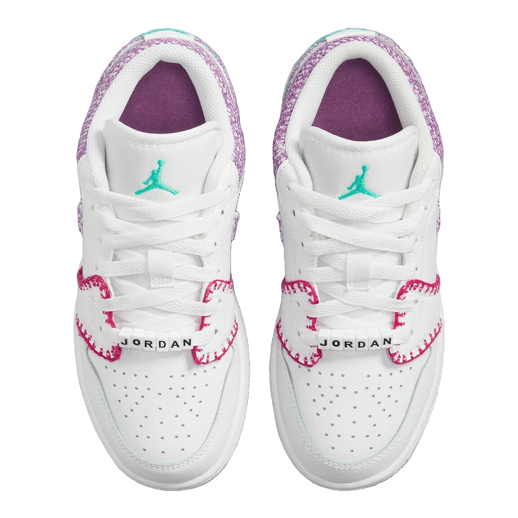 Nike Air Jordan 1 Low White Light Bordeaux (GS) Oben