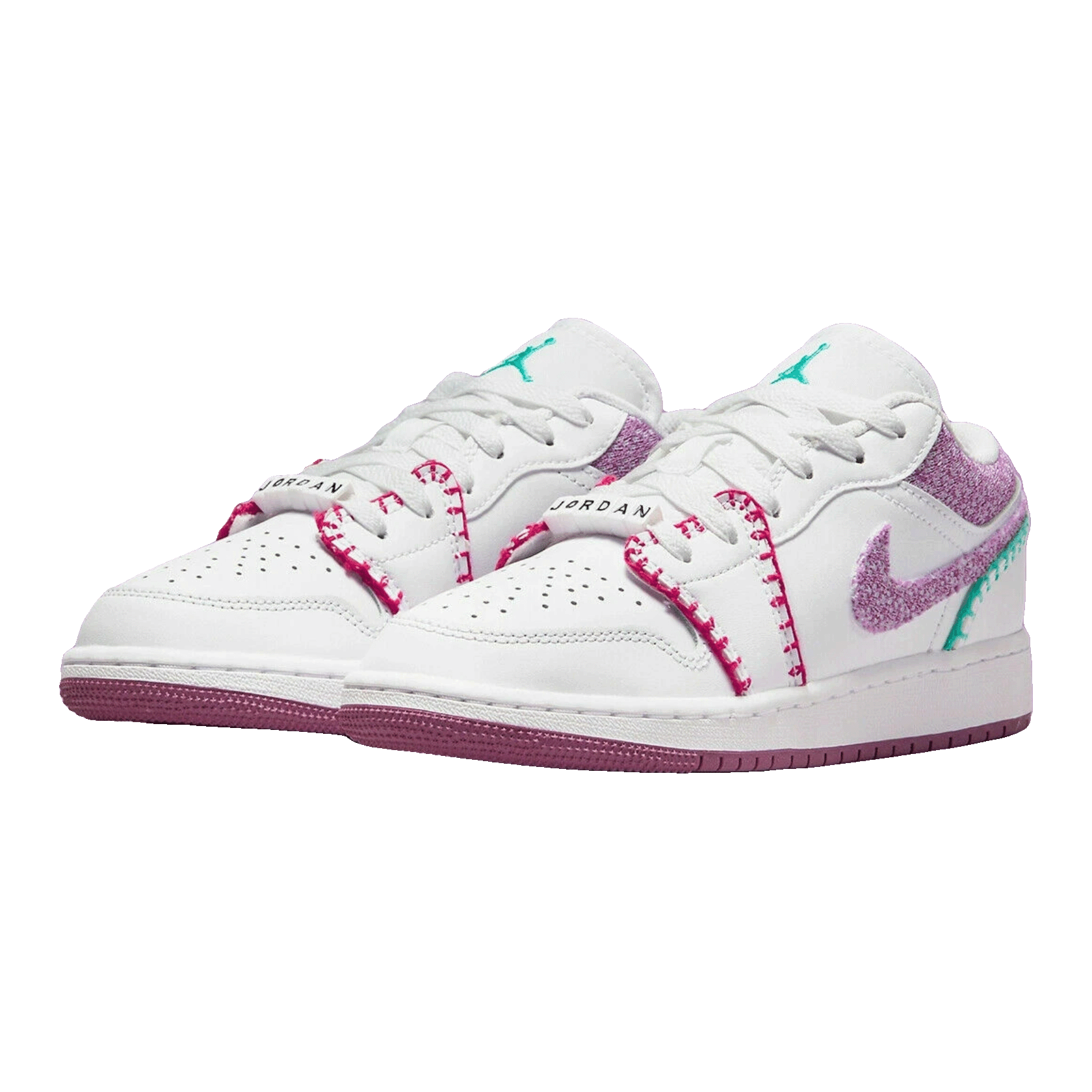 Nike Air Jordan 1 Low White Light Bordeaux (GS) Side