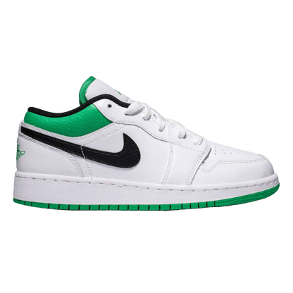 Nike Air Jordan 1 Low White Lucky Green Tumbled Leather (GS)