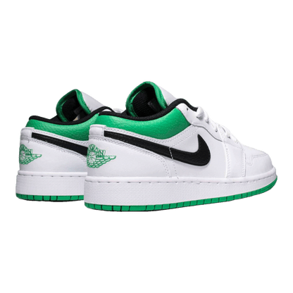 Nike Air Jordan 1 Low White Lucky Green Tumbled Leather (GS) Back