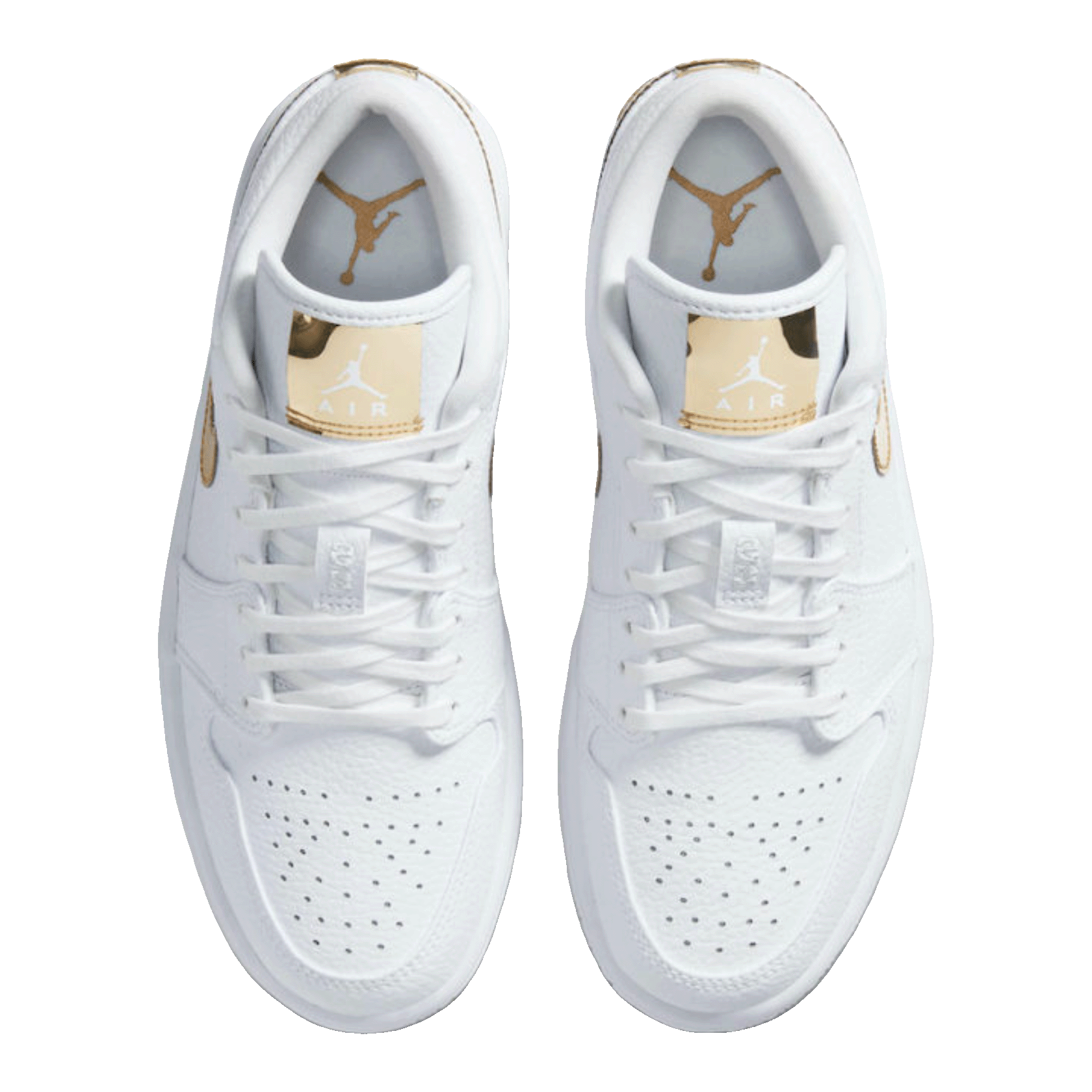 Nike Air Jordan 1 Low White Metallic Gold (W) Oben