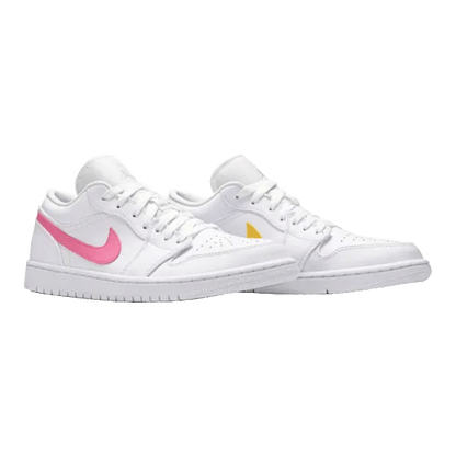 Nike Air Jordan 1 Low White Multi-Color Swoosh Side