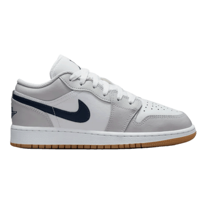 Nike Air Jordan 1 Low White Neutral Grey Gum Midnight Navy (GS)