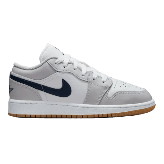 Nike Air Jordan 1 Low White Neutral Grey Gum Midnight Navy (GS)