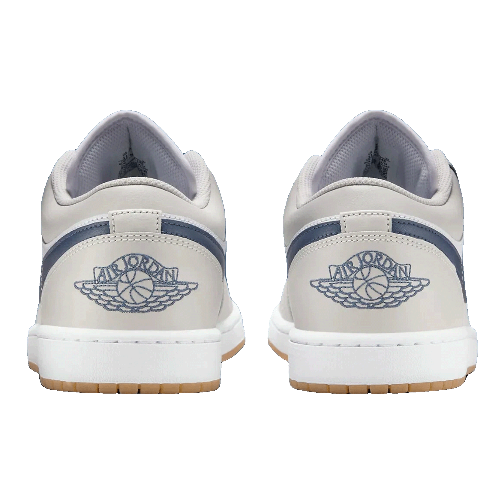 Nike Air Jordan 1 Low White Neutral Grey Gum Midnight Navy (GS) Back