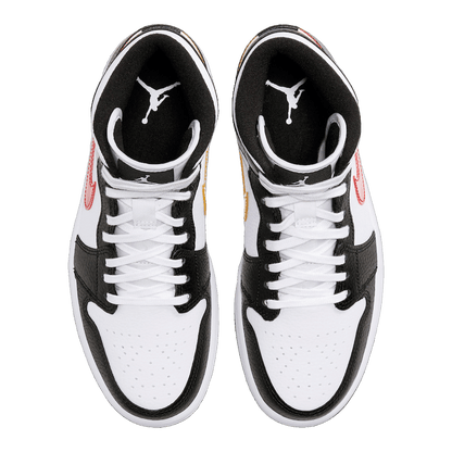 Nike Air Jordan 1 Mid Alternate Swooshes Red Yellow (W) Oben