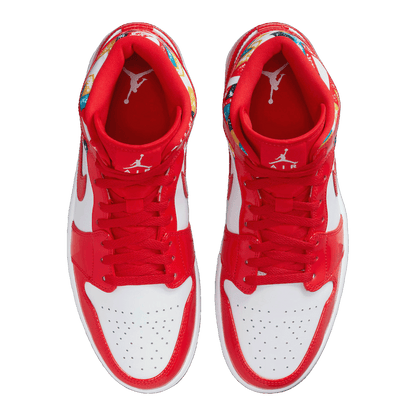 Nike Air Jordan 1 Mid Barcelona Sweater Red Patent Oben