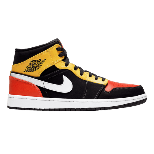 Nike Air Jordan 1 Mid Black Amarillo Orange