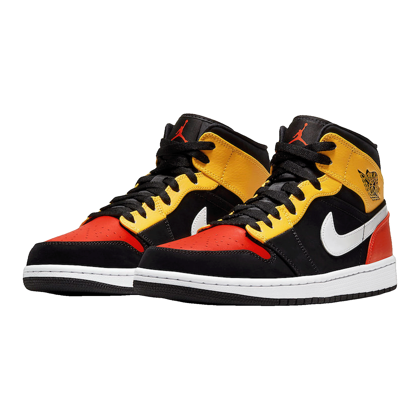 Nike Air Jordan 1 Mid Black Amarillo Orange Side
