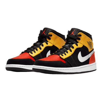 Nike Air Jordan 1 Mid Black Amarillo Orange Side