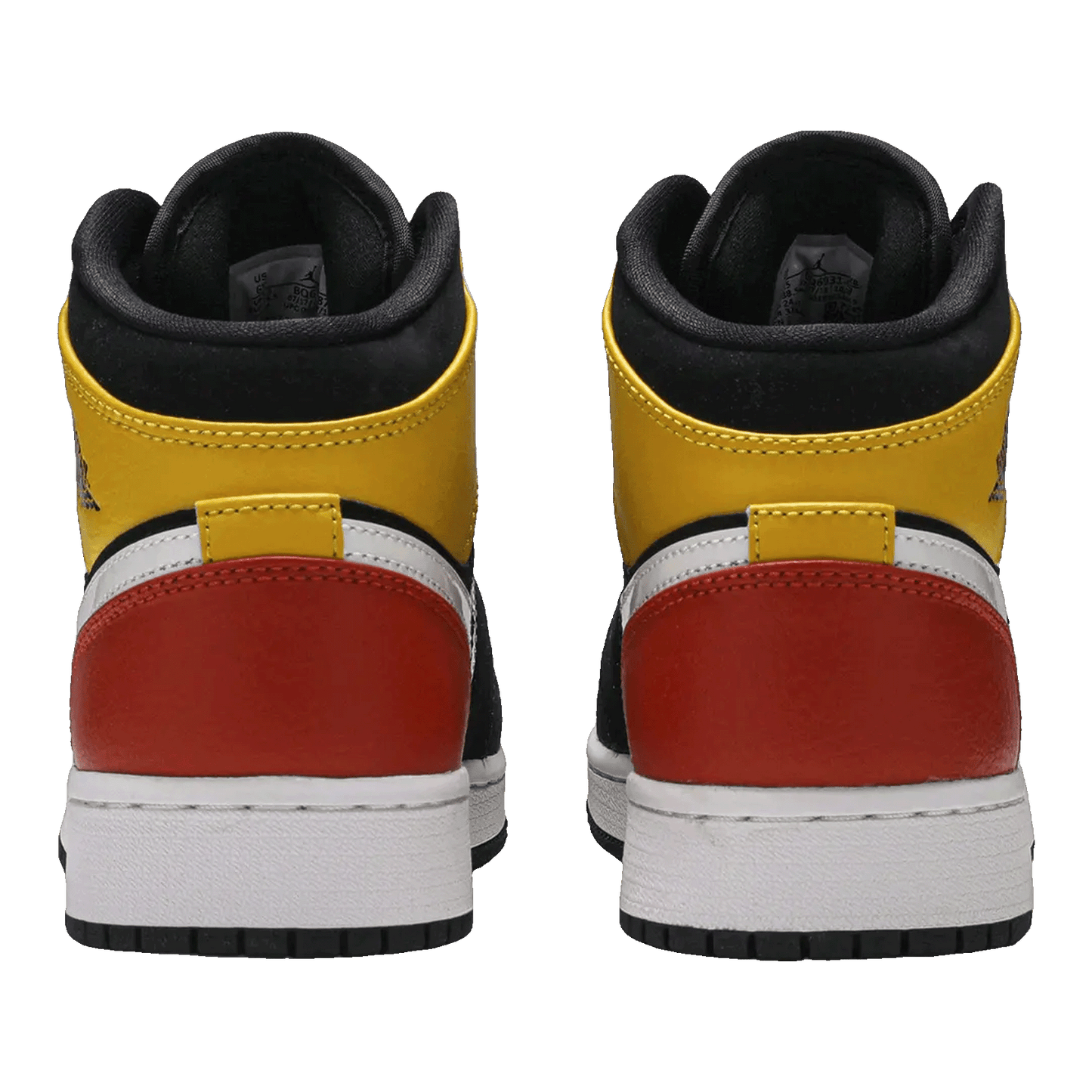 Nike Air Jordan 1 Mid Black Amarillo Team Orange (GS) Back