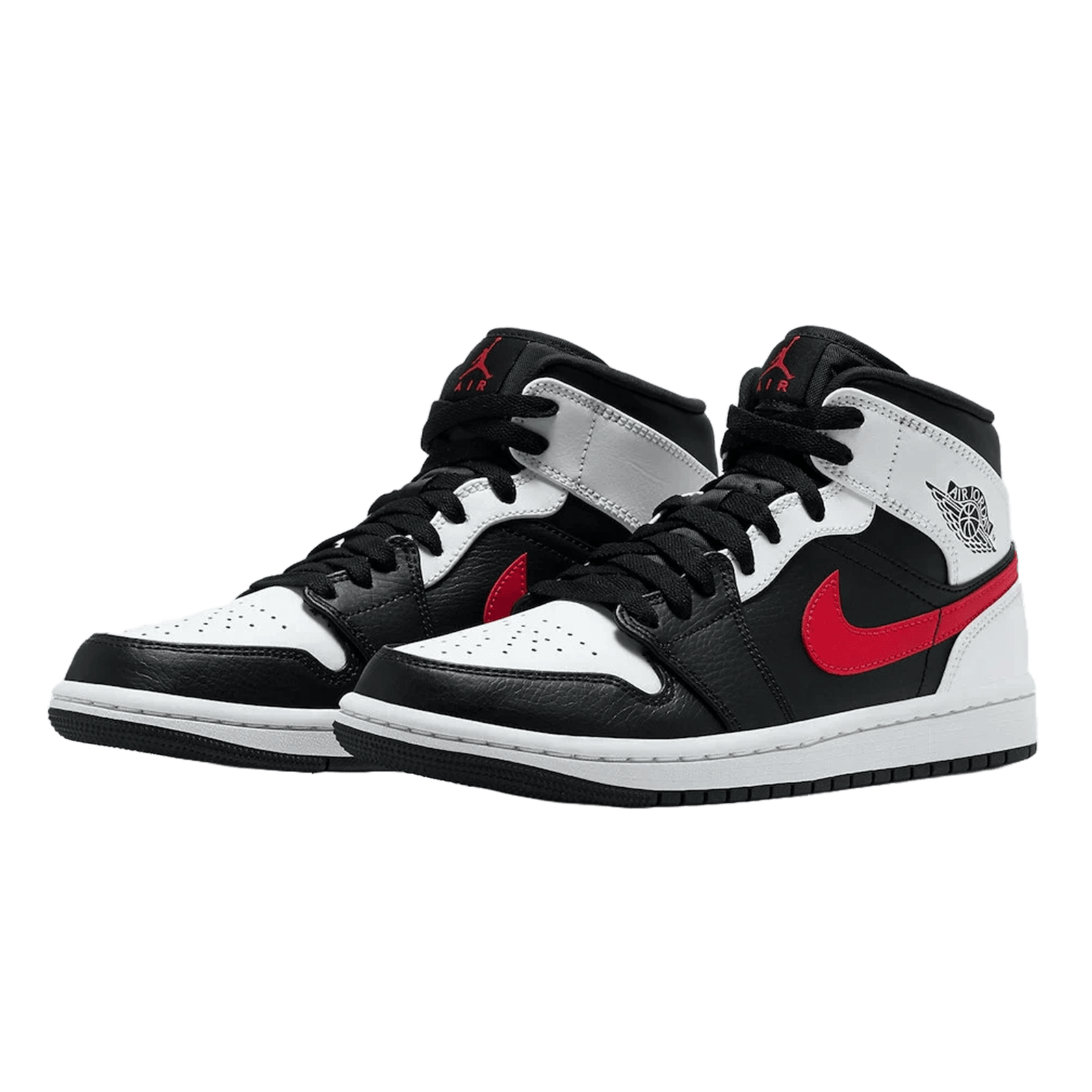 Nike Air Jordan 1 Mid White Black Chile Red (GS) Side
