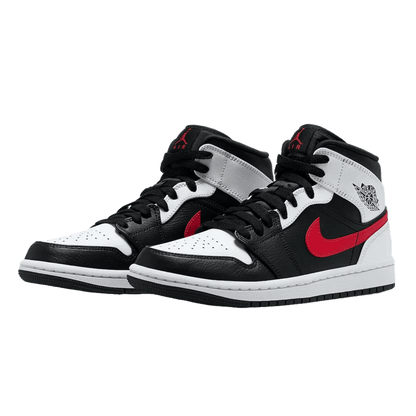 Nike Air Jordan 1 Mid White Black Chile Red (GS) Side