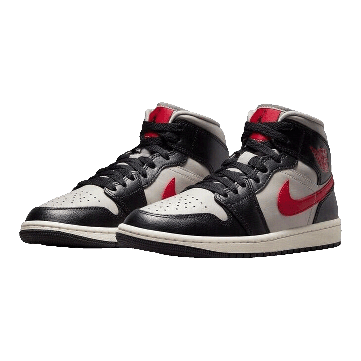 Nike Air Jordan 1 Mid Black College Grey Gym Red (W) Side