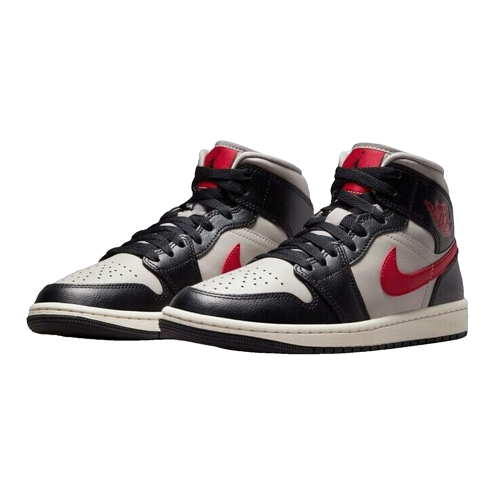 Nike Air Jordan 1 Mid Black College Grey Gym Red (W) Side