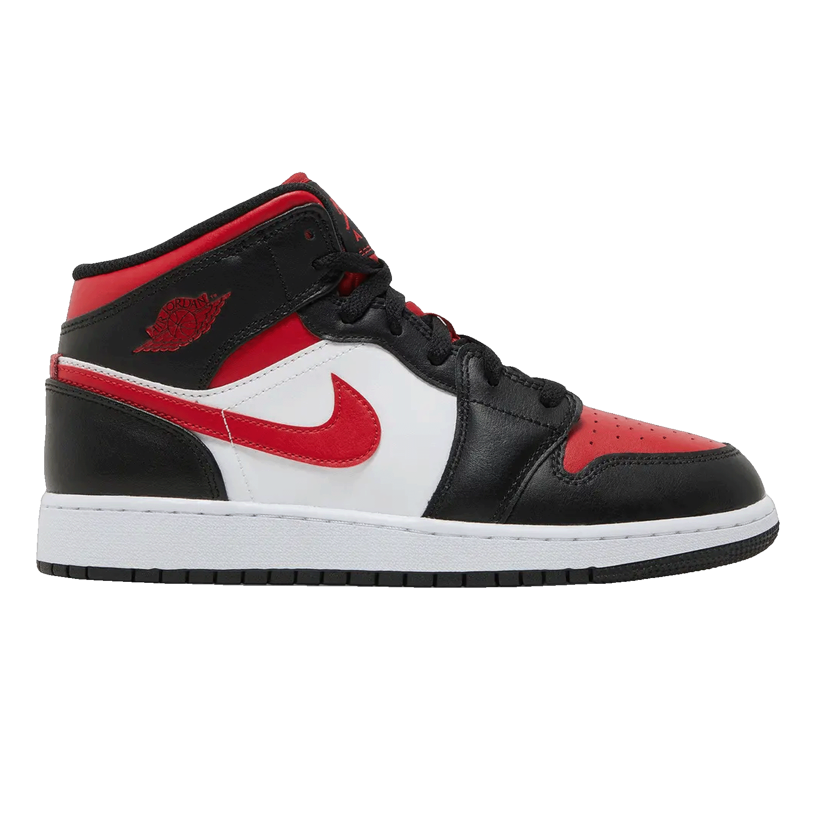 Nike Air Jordan 1 Mid Black Fire Red (GS)