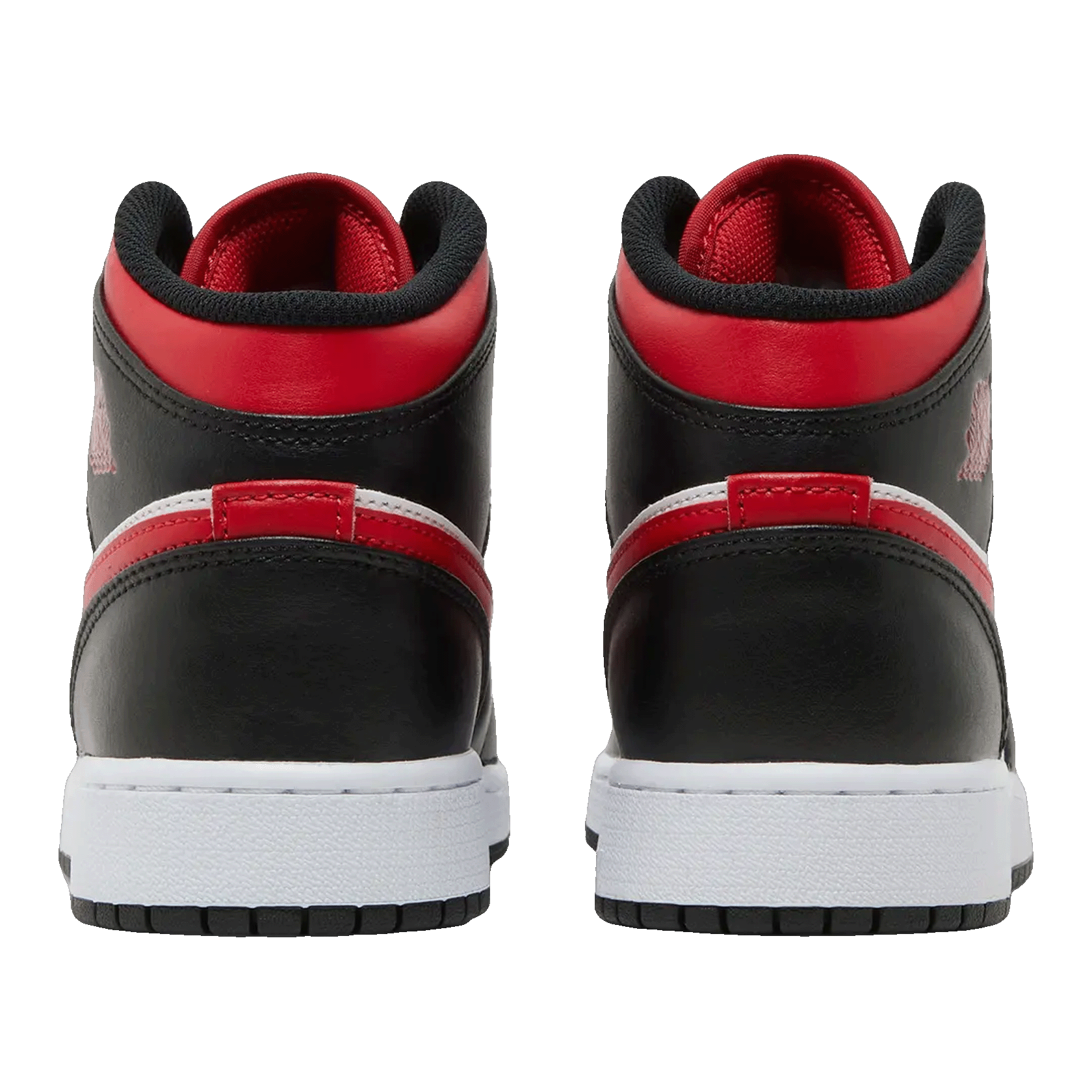 Nike Air Jordan 1 Mid Black Fire Red (GS) Back