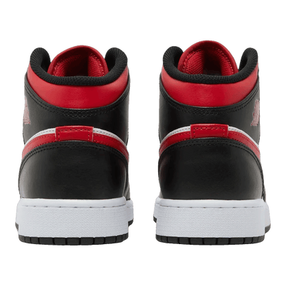 Nike Air Jordan 1 Mid Black Fire Red (GS) Back