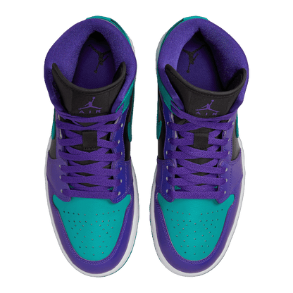 Nike Air Jordan 1 Mid Black Grape (W) Oben