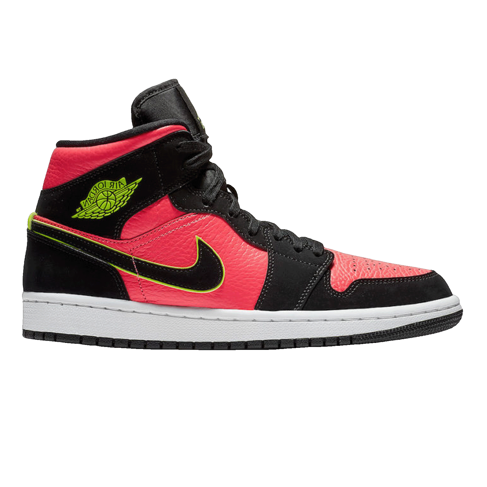 Nike Air Jordan 1 Mid Black Hot Punch (W)