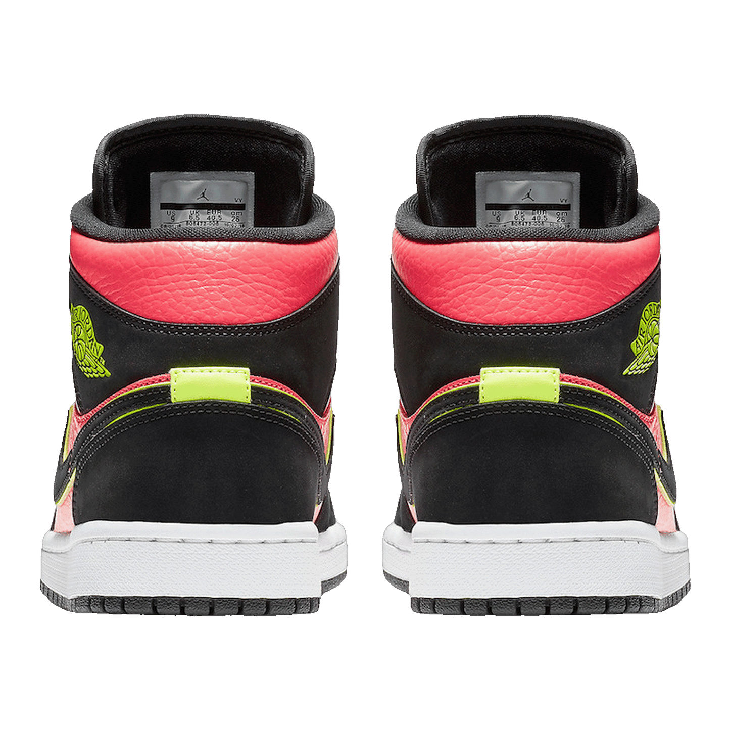 Nike Air Jordan 1 Mid Black Hot Punch (W) Back