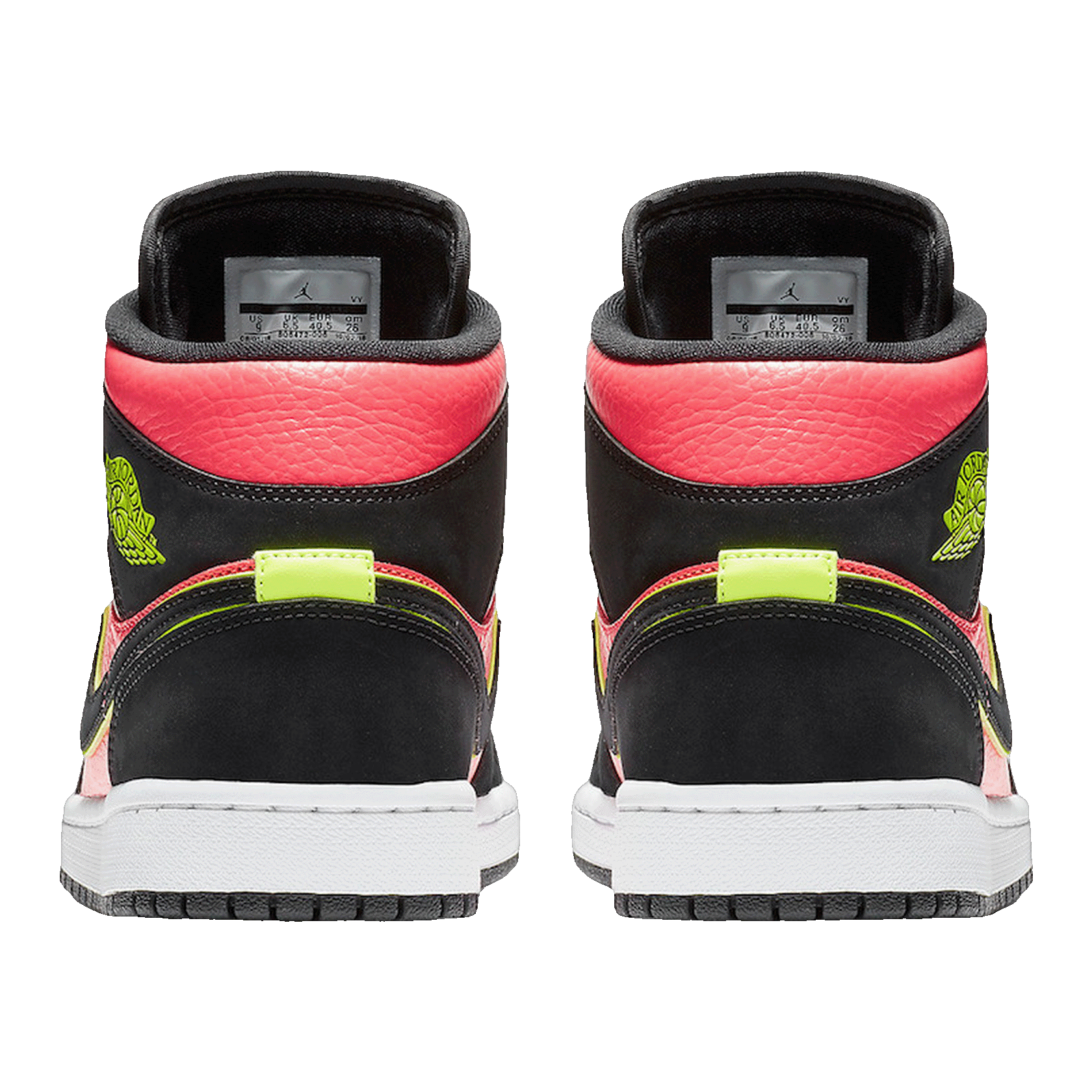 Nike Air Jordan 1 Mid Black Hot Punch (W) Back