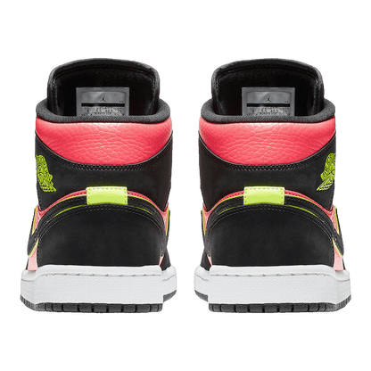 Nike Air Jordan 1 Mid Black Hot Punch (W) Back