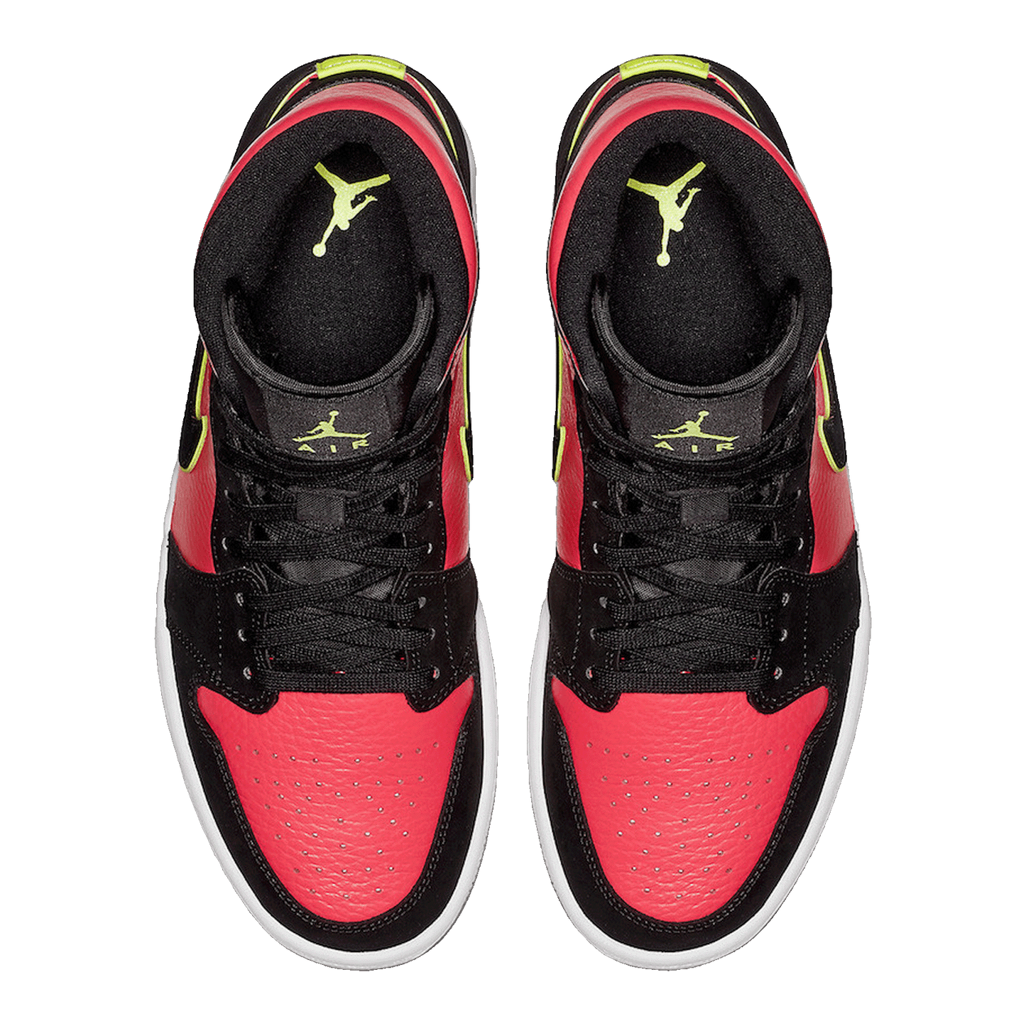 Nike Air Jordan 1 Mid Black Hot Punch (W) Oben