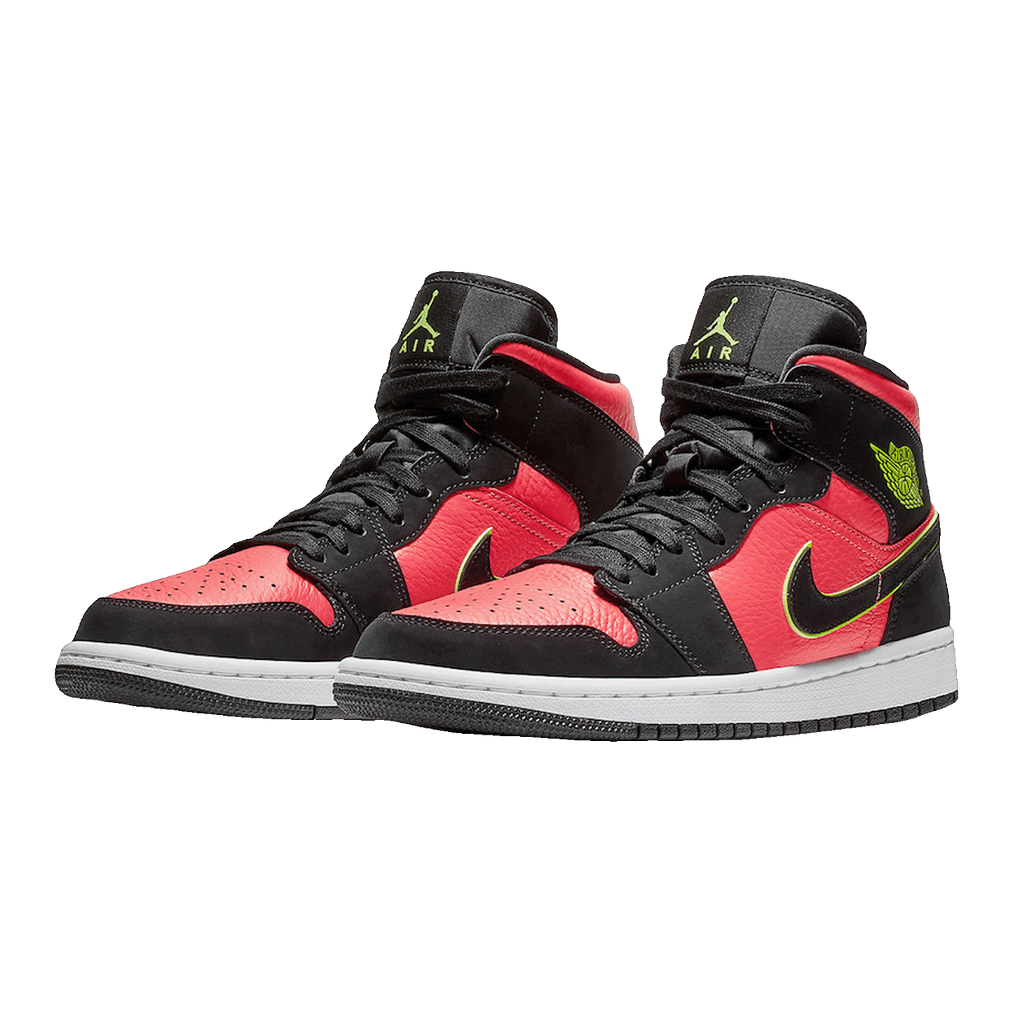 Nike Air Jordan 1 Mid Black Hot Punch (W) Side