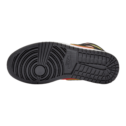Nike Air Jordan 1 Mid Black Hot Punch (W) Sohle