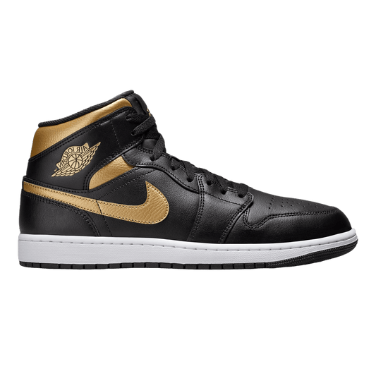 Nike Air Jordan 1 Mid Black Metallic Gold