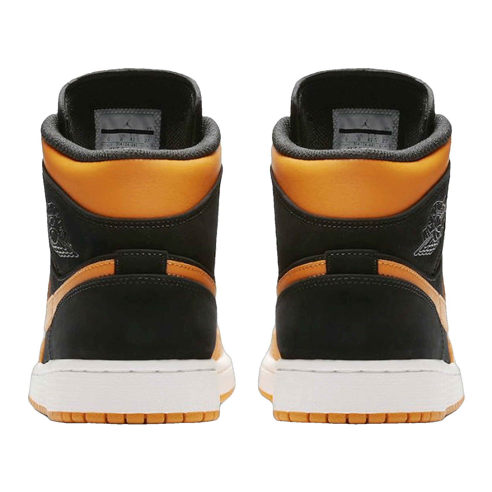 Nike Air Jordan 1 Mid Black Orange Peel Back