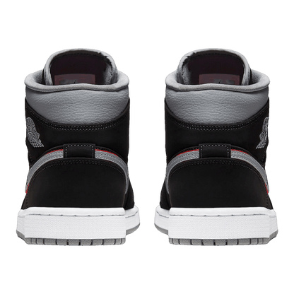 Nike Air Jordan 1 Mid Black Particle Grey Gym Red Back