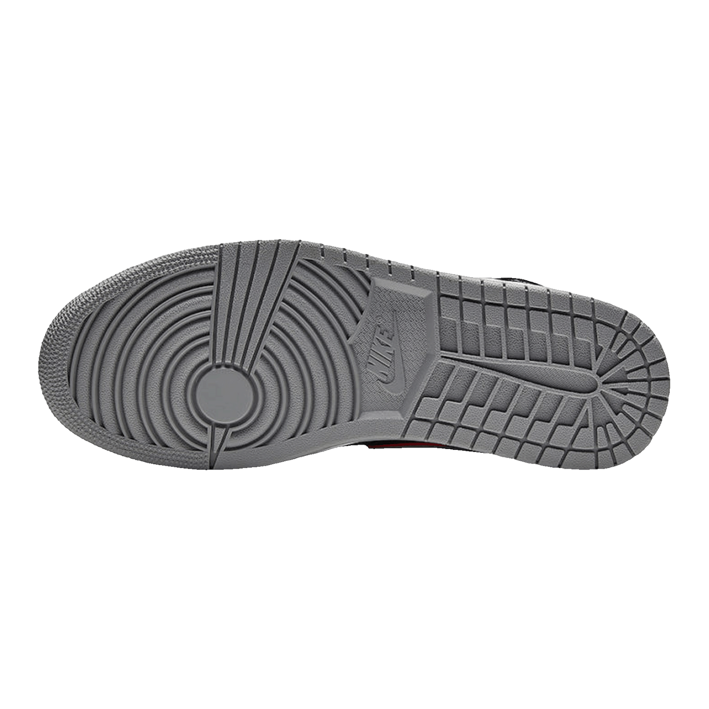 Nike Air Jordan 1 Mid Black Particle Grey Gym Red (GS) Sohle