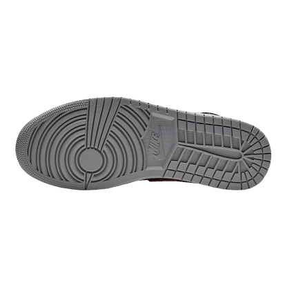 Nike Air Jordan 1 Mid Black Particle Grey Gym Red (GS) Sohle