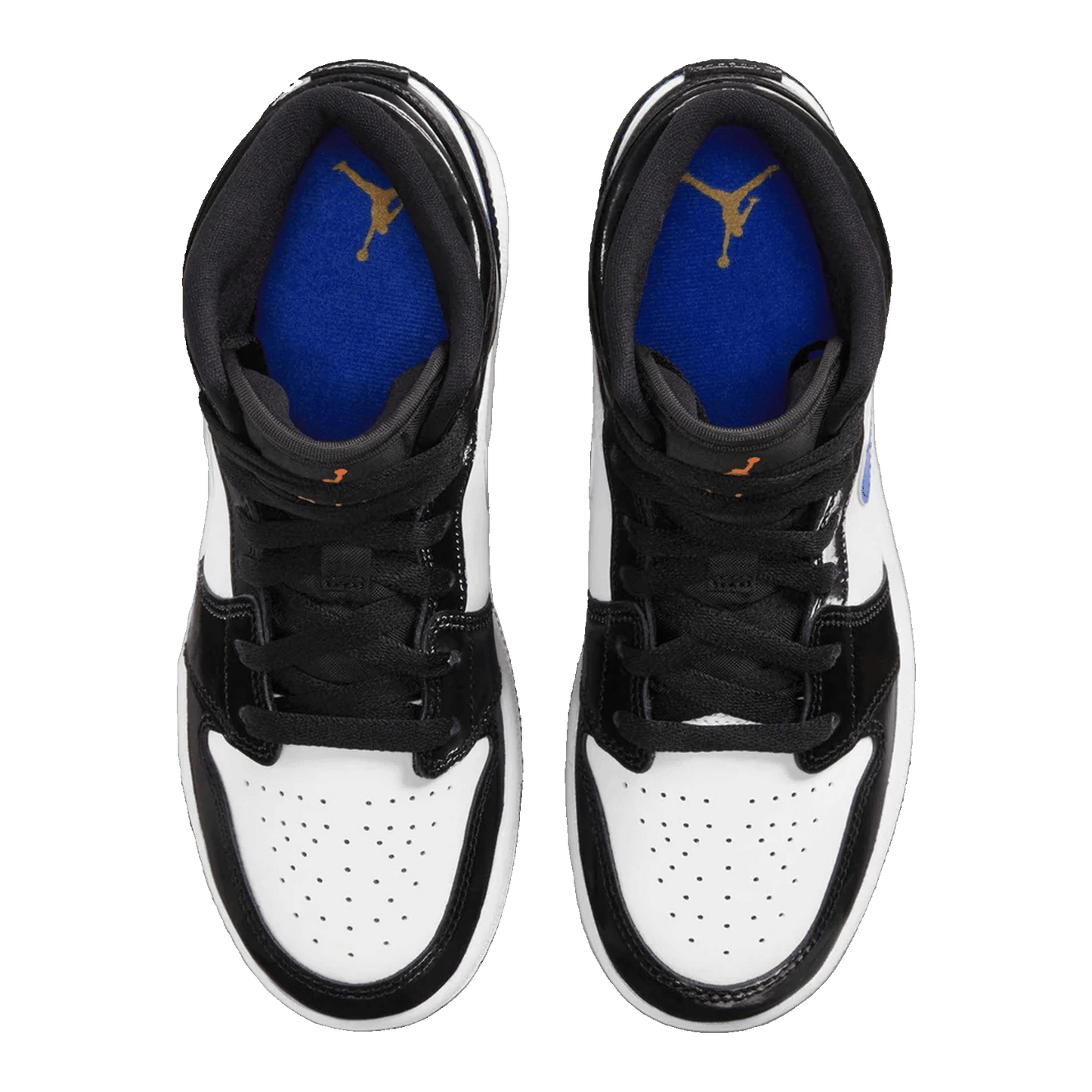 Nike Air Jordan 1 Mid Black Racer Blue White (GS) Oben