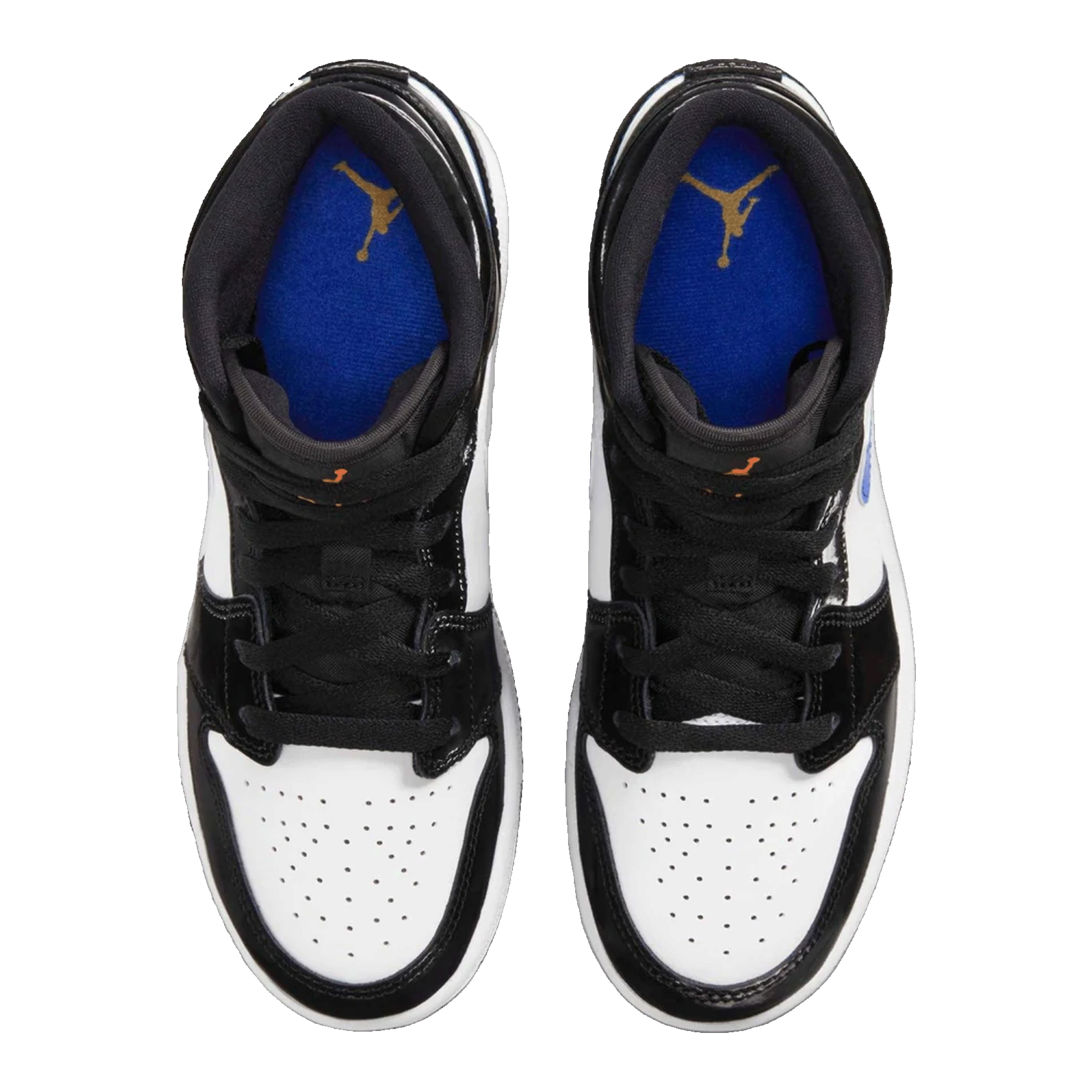 Nike Air Jordan 1 Mid Black Racer Blue White (GS) Oben