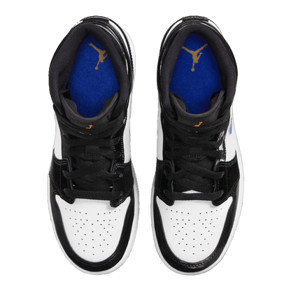 Nike Air Jordan 1 Mid Black Racer Blue White (GS) Oben