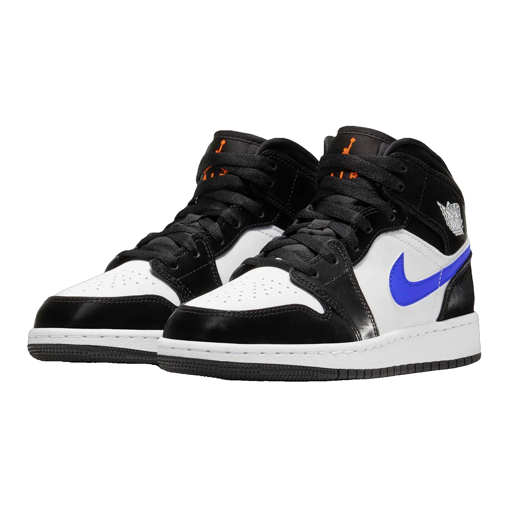 Nike Air Jordan 1 Mid Black Racer Blue White (GS) Side