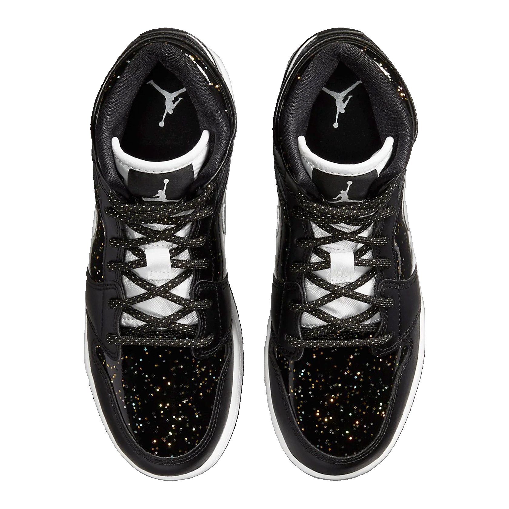 Nike Air Jordan 1 Mid Black Speckle (GS) Oben