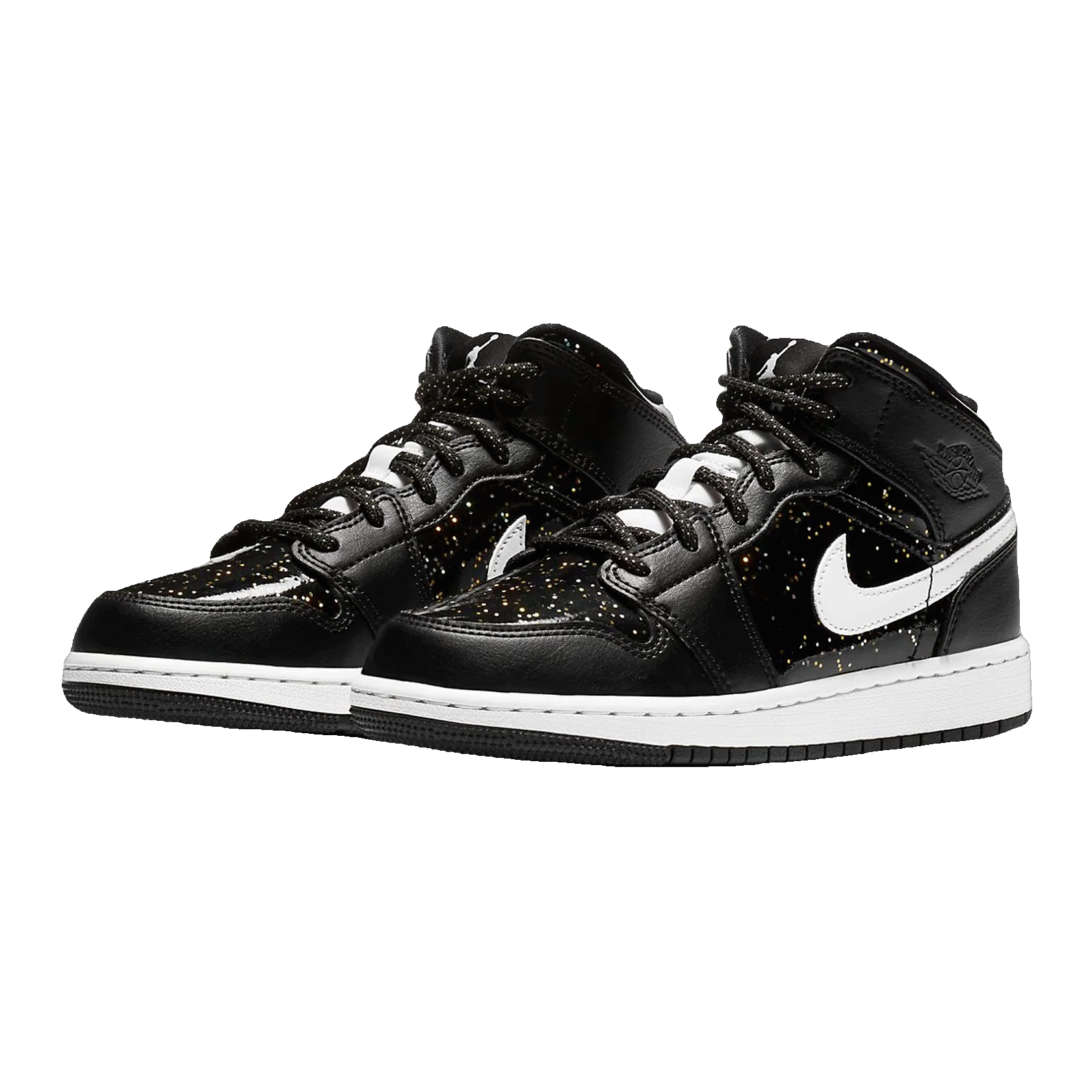Nike Air Jordan 1 Mid Black Speckle (GS) Side