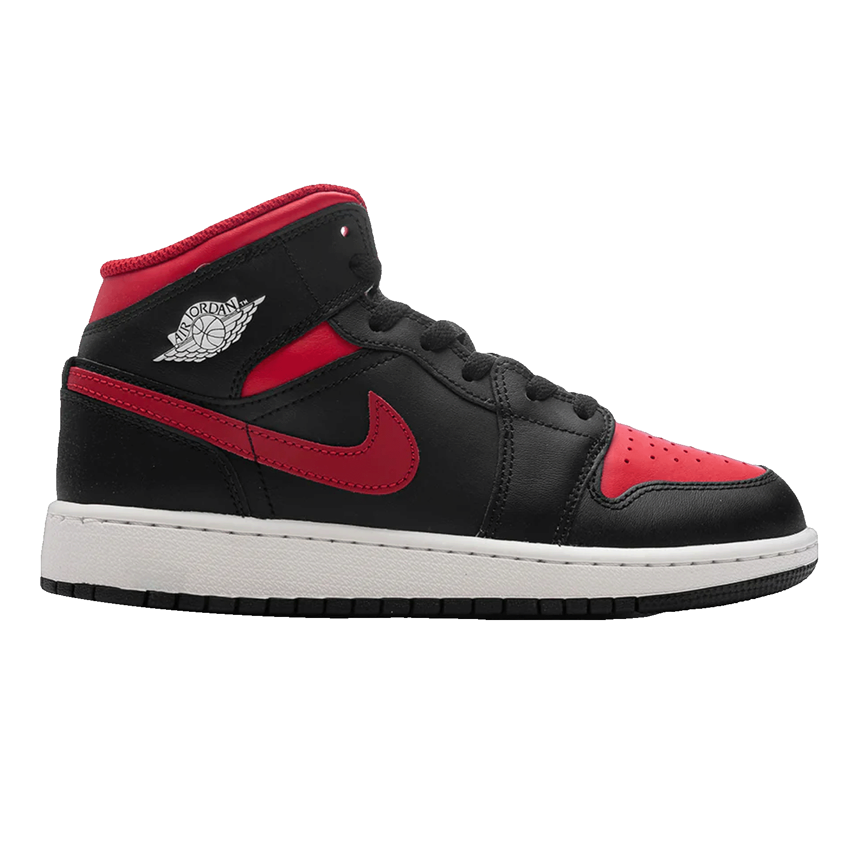 Nike Air Jordan 1 Mid Black Summit White Varsity Red (GS)