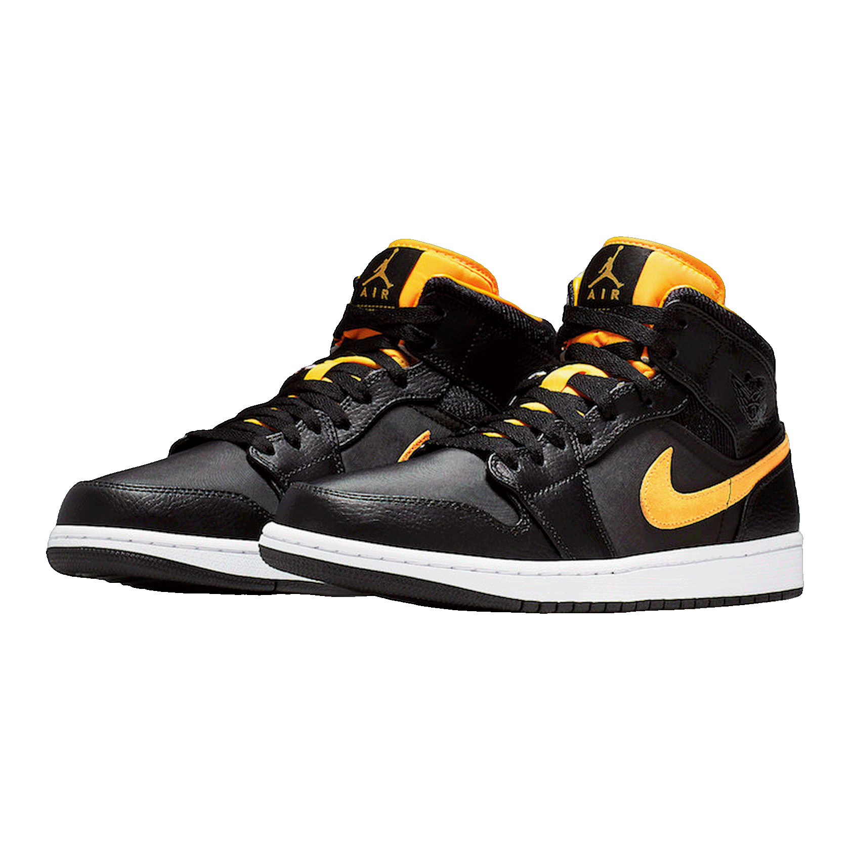 Nike Air Jordan 1 Mid Black University Gold Side